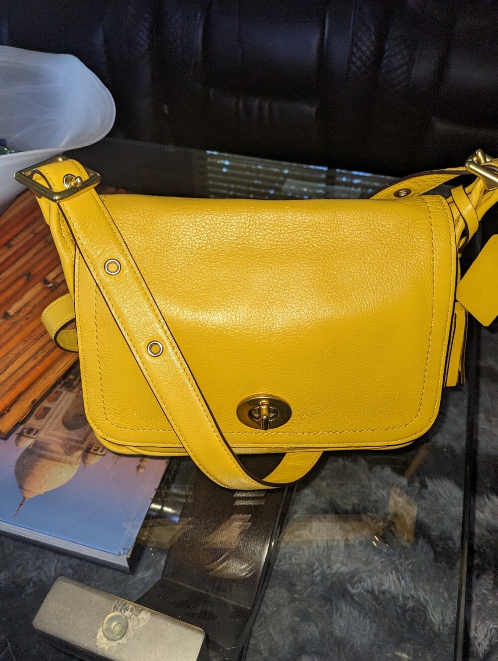 Retail ⭐Coach Yellow Leather Crossbody w/ Tassel Charm LEAVING AUGUST 10TH 2026!